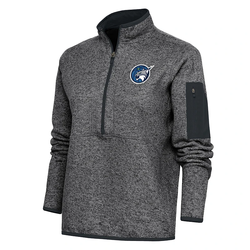 Women's Antigua Heather Charcoal Minnesota Lynx Fortune Half-Zip Jacket