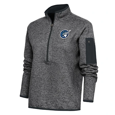 Women's Antigua Heather Charcoal Minnesota Lynx Fortune Half-Zip Jacket