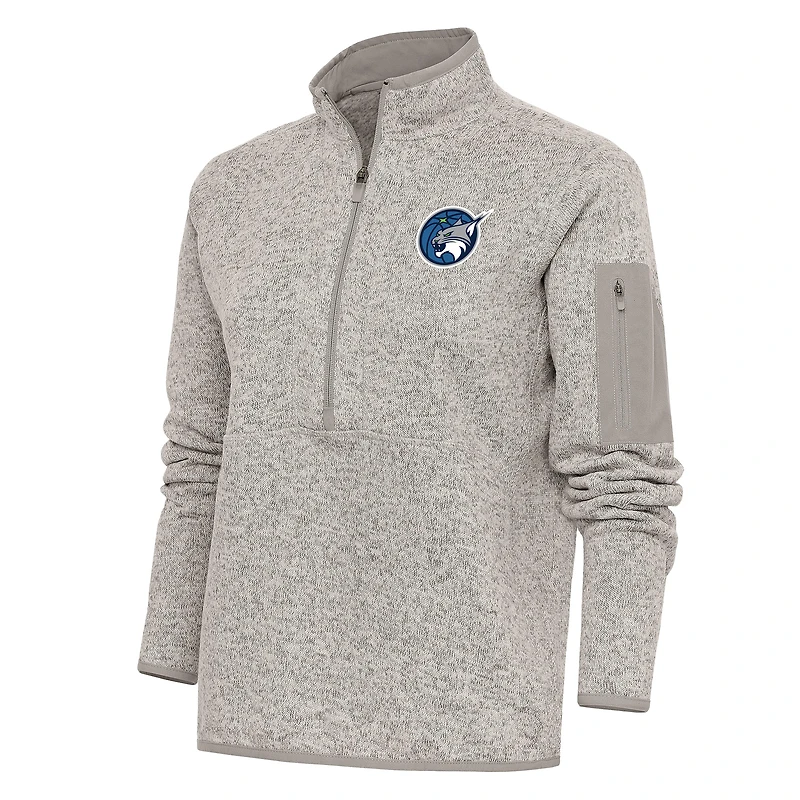 Women's Antigua Oatmeal Minnesota Lynx Fortune Half-Zip Jacket