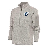 Women's Antigua Oatmeal Minnesota Lynx Fortune Half-Zip Jacket