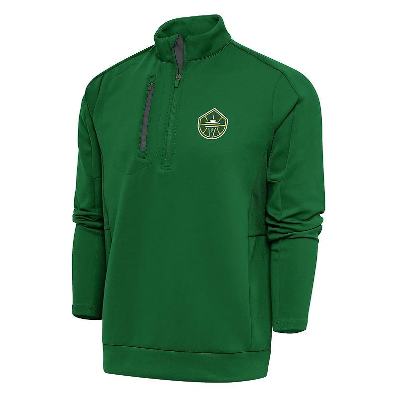 Men's Antigua Green Seattle Storm  Generation Quarter-Zip Jacket
