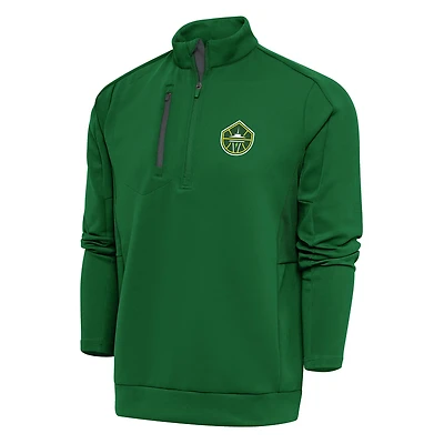 Men's Antigua Green Seattle Storm  Generation Quarter-Zip Jacket