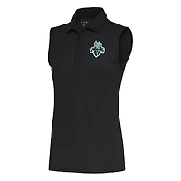 Women's Antigua Charcoal New York Liberty Tribute Sleeveless Polo