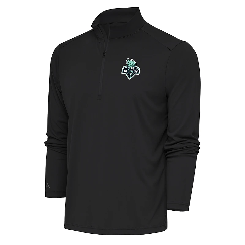 Men's Antigua Charcoal New York Liberty Tribute Quarter-Zip Jacket