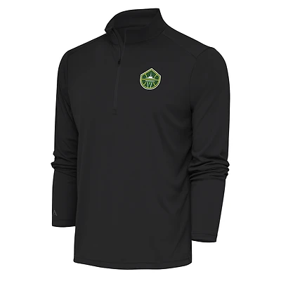 Men's Antigua Charcoal Seattle Storm Tribute Quarter-Zip Jacket