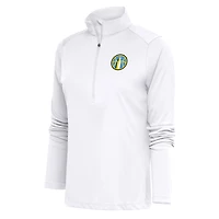 Women's Antigua White Chicago Sky Tribute Half-Zip Jacket