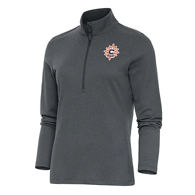 Women's Antigua Heather Charcoal Connecticut Sun Epic Half-Zip Jacket