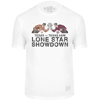 Men's Original Retro Brand White Texas Longhorns vs. Texas A&M Aggies Lonestar Showdown Retro T-Shirt