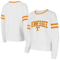 Women's Concepts Sport  White Tennessee Volunteers Borough French Terry Arch Over Long Sleeve Top