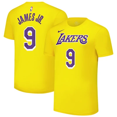 Unisex Nike Bronny James Gold Los Angeles Lakers Name & Number T-Shirt
