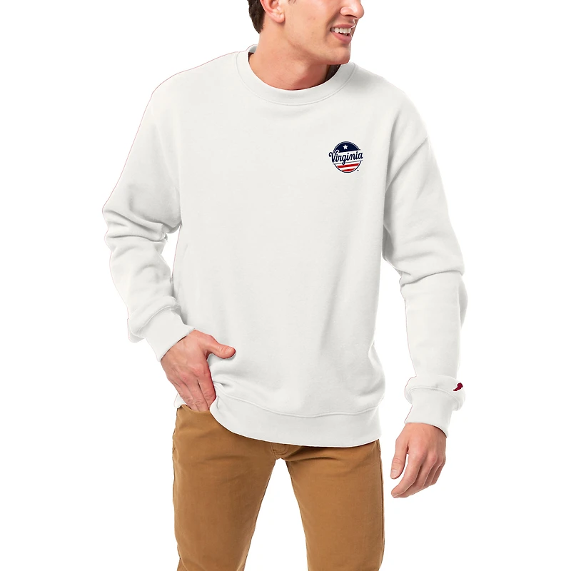 Men's League Collegiate Wear White Virginia Cavaliers Red, White & Hoo Essentials Pullover Sweatshirt
