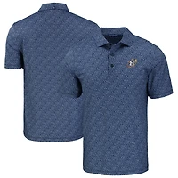 Men's Cutter & Buck Navy Houston Astros Pike Eco Pebble Print Stretch Recycled Polo