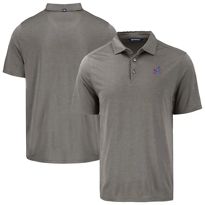 Men's Cutter & Buck Gray Atlanta Braves Coastline Epic Comfort Eco Recycled Polo