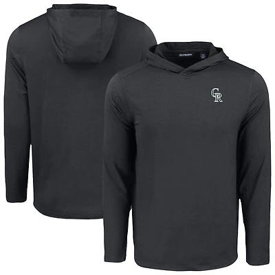 Men's Cutter & Buck Black Colorado Rockies Coastline Epic Comfort Recycled Eco Hoodie Long Sleeve T-Shirt