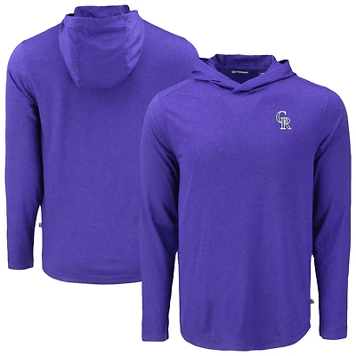 Men's Cutter & Buck Purple Colorado Rockies Coastline Epic Comfort Recycled Eco Hoodie Long Sleeve T-Shirt