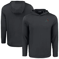 Men's Cutter & Buck Black Arizona Diamondbacks Coastline Epic Comfort Recycled Eco Hoodie Long Sleeve T-Shirt