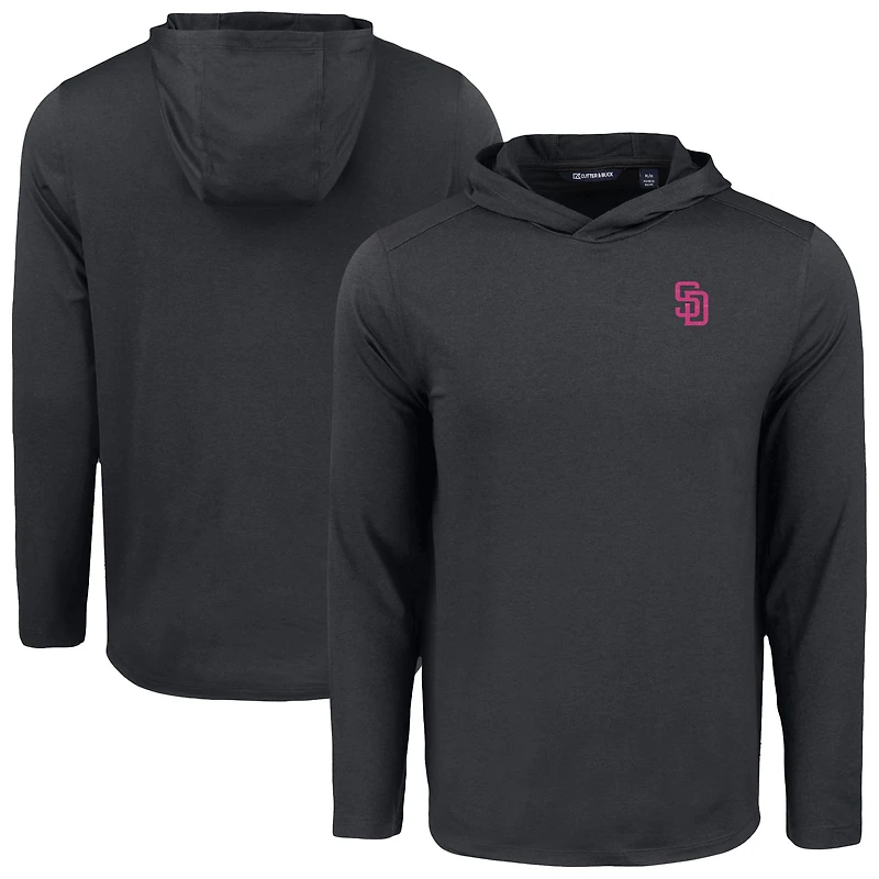 Men's Cutter & Buck San Diego Padres Coastline Epic Comfort Recycled Eco Hoodie Long Sleeve T-Shirt