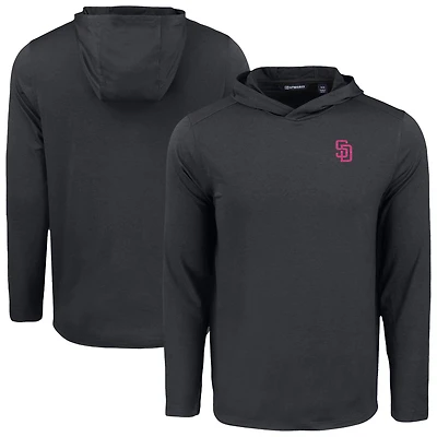 Men's Cutter & Buck San Diego Padres Coastline Epic Comfort Recycled Eco Hoodie Long Sleeve T-Shirt