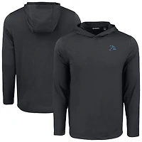 Men's Cutter & Buck Black Tampa Bay Rays Coastline Epic Comfort Recycled Eco Hoodie Long Sleeve T-Shirt