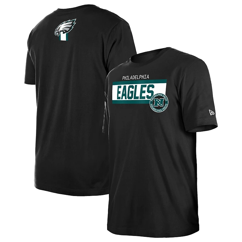 Men's New Era Black Philadelphia Eagles 3rd Down High Density Print T-Shirt