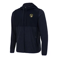 Men's Antigua Navy Milwaukee Brewers Sway Full-Zip Hoodie