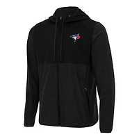 Men's Antigua Black Toronto Blue Jays Sway Full-Zip Hoodie
