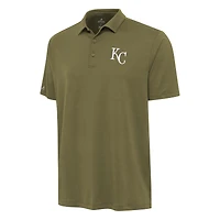 Men's Antigua Olive Kansas City Royals Reprocess Polo