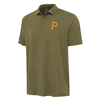 Men's Antigua Olive Pittsburgh Pirates Reprocess Polo