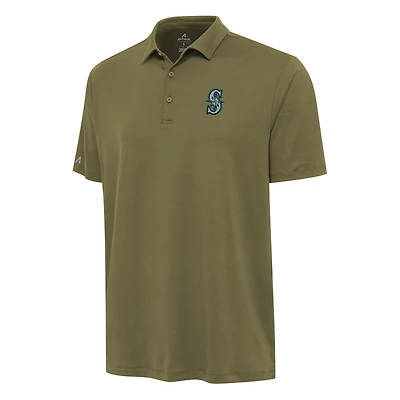 Men's Antigua Olive Seattle Mariners Reprocess Polo