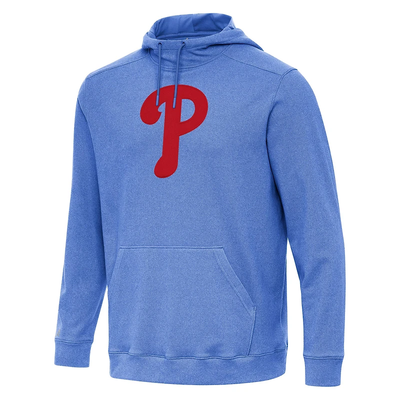 Men's Antigua Heather Royal Philadelphia Phillies Cloud Pullover Hoodie