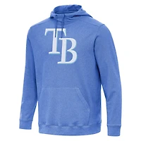 Men's Antigua Heather Royal Tampa Bay Rays Cloud Pullover Hoodie