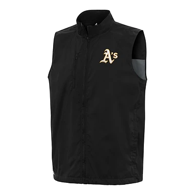 Men's Antigua Black Athletics Brisk Full-Zip Vest
