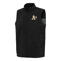 Men's Antigua Black Athletics Brisk Full-Zip Vest