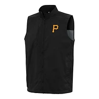 Men's Antigua Black Pittsburgh Pirates Brisk Full-Zip Vest