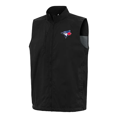 Men's Antigua Black Toronto Blue Jays Brisk Full-Zip Vest