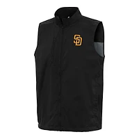 Men's Antigua Black San Diego Padres Brisk Full-Zip Vest