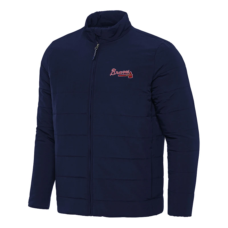 Men's Antigua Navy Atlanta Braves Swelter Full-Zip Puffer Jacket