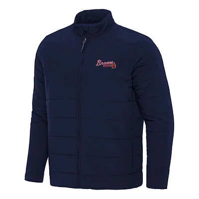 Men's Antigua Navy Atlanta Braves Swelter Full-Zip Puffer Jacket