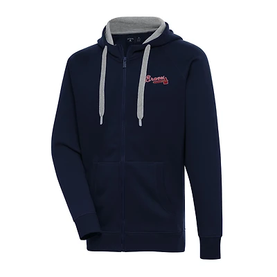 Men's Antigua Navy Atlanta Braves Big & Tall Victory Full-Zip Hoodie Jacket