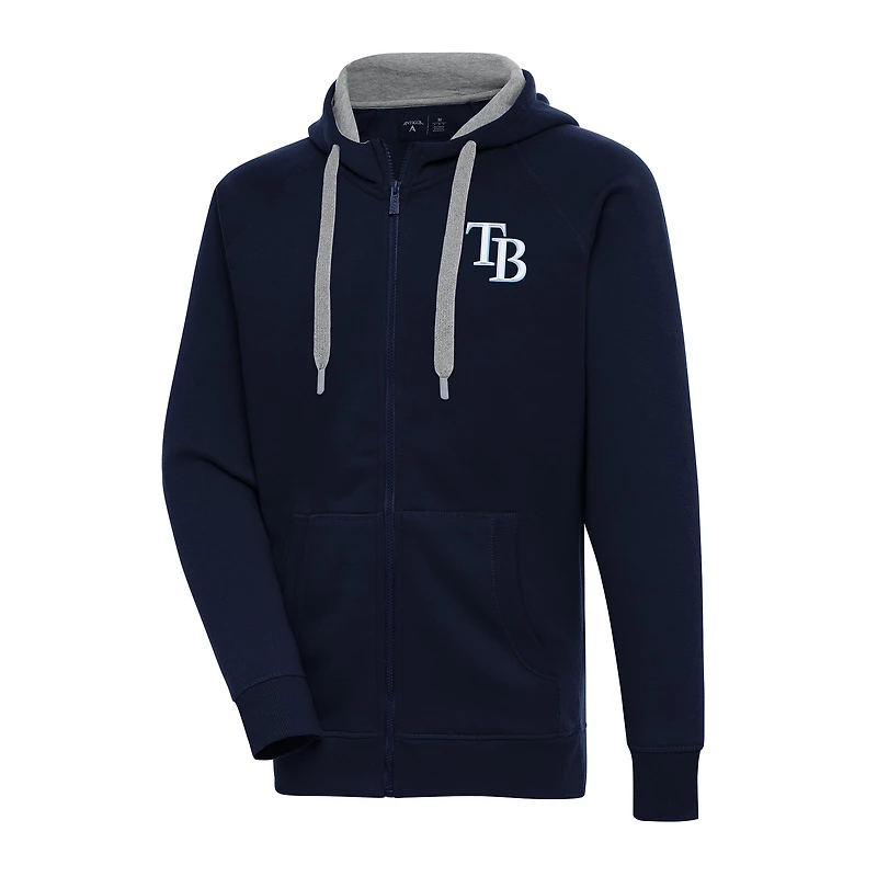 Men's Antigua Navy Tampa Bay Rays Big & Tall Victory Full-Zip Hoodie Jacket
