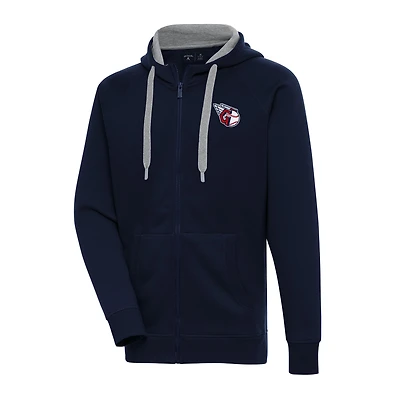 Men's Antigua Navy Cleveland Guardians Big & Tall Victory Full-Zip Hoodie Jacket