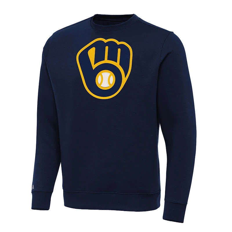 Men's Antigua Navy Milwaukee Brewers Big & Tall Victory Pullover Sweatshirt