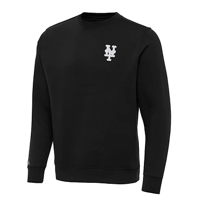 Men's Antigua Black New York Mets Big & Tall Victory Pullover Sweatshirt
