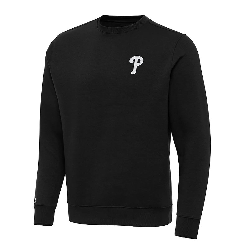 Men's Antigua Black Philadelphia Phillies Big & Tall Victory Pullover Sweatshirt