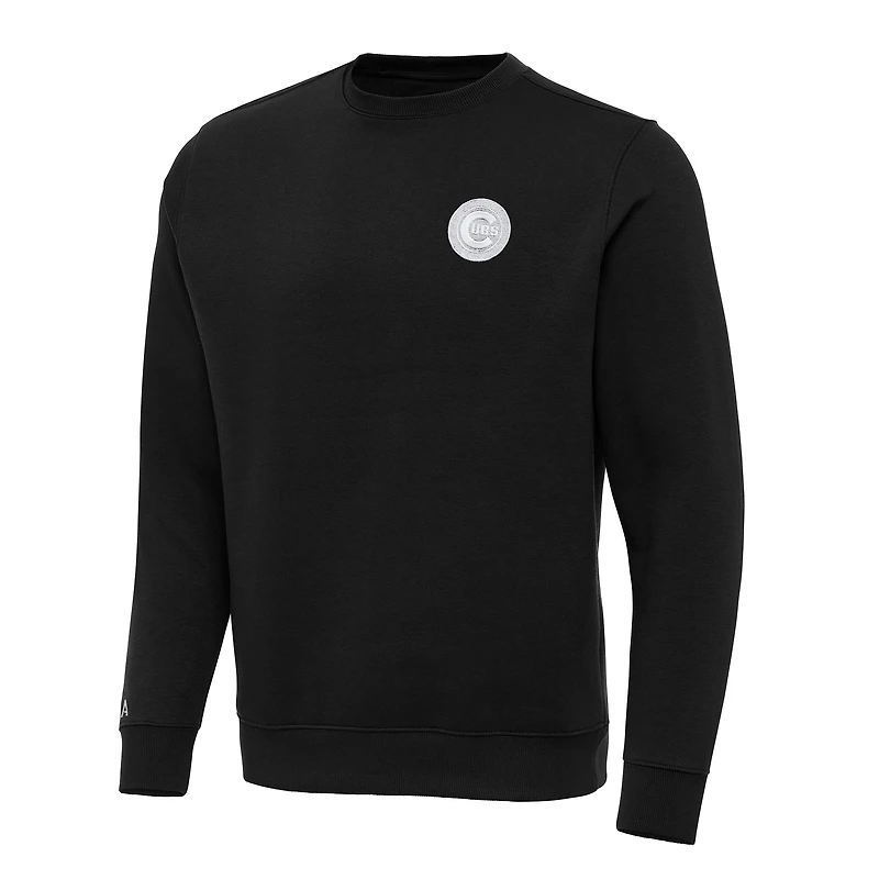 Men's Antigua Black Chicago Cubs Big & Tall Victory Pullover Sweatshirt