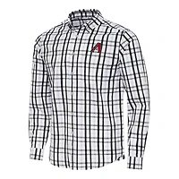 Men's Antigua Black/White Arizona Diamondbacks Tending Woven Tri-Blend Long Sleeve Button-Down Shirt