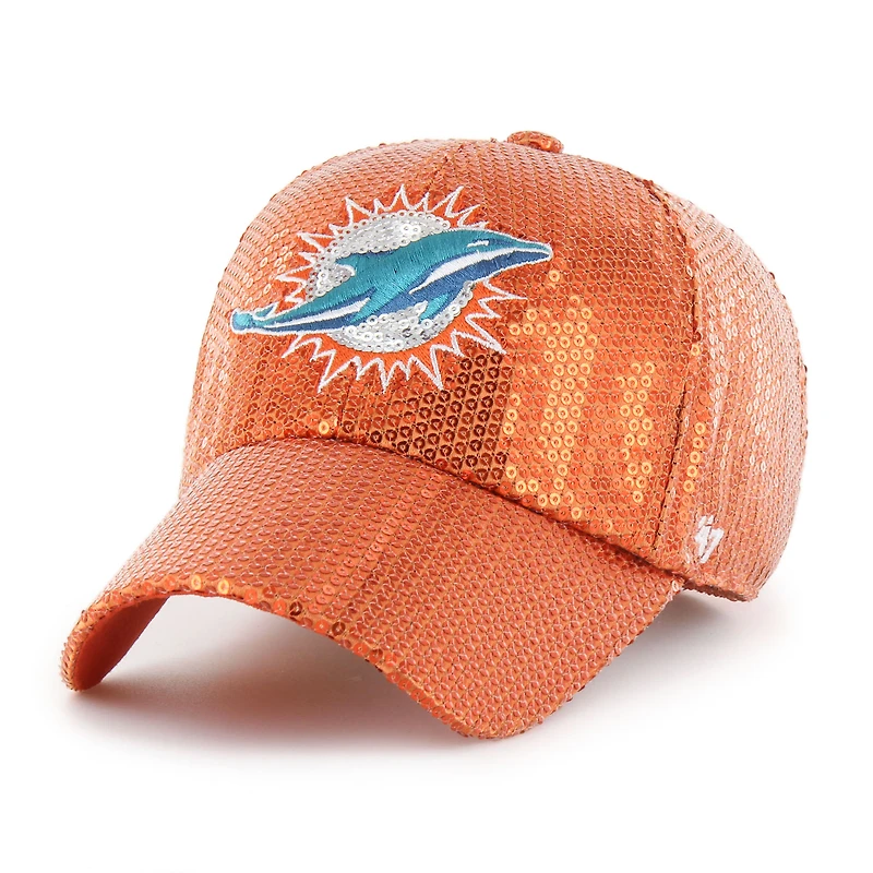 Women's '47  Orange Miami Dolphins Dazzle Clean Up Adjustable Hat