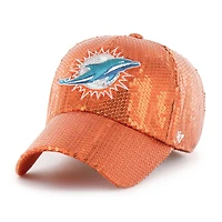 Women's '47  Orange Miami Dolphins Dazzle Clean Up Adjustable Hat