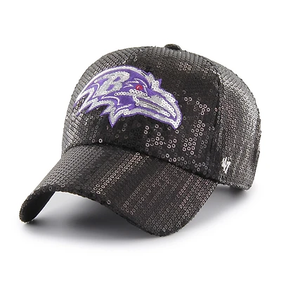 Women's '47  Black Baltimore Ravens Dazzle Clean Up Adjustable Hat
