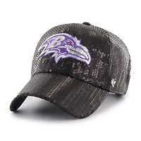 Women's '47  Black Baltimore Ravens Dazzle Clean Up Adjustable Hat